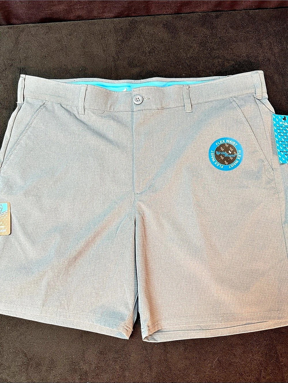 Birdie Bound Dice 7" Inseam Active Performance Fabric Golf Shorts Grayish Blue